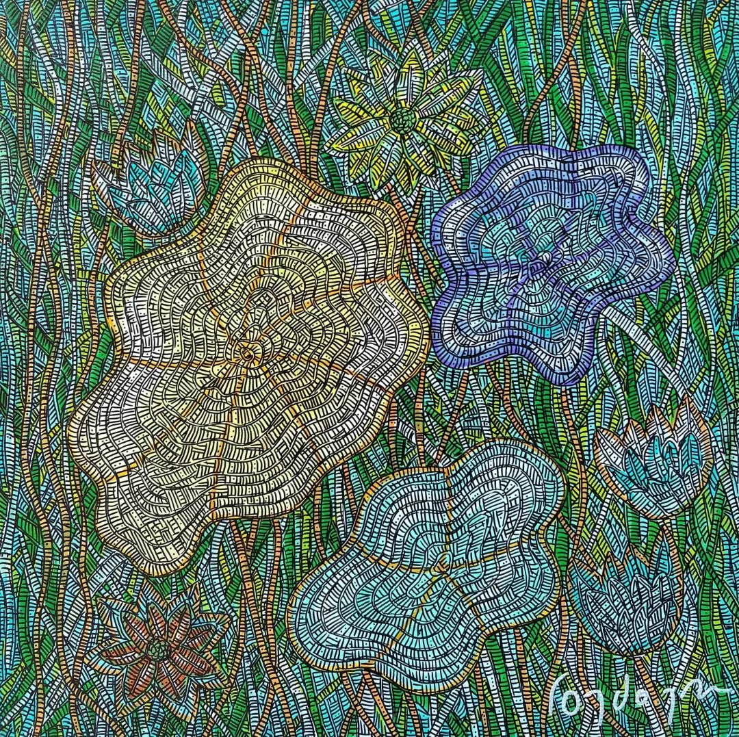 MURAT ÖZDOĞRU — “Nilüfer 7”, 2024 "Nilüfer 7" eseri MURAT ÖZDOĞRU tarafından 2024 yılında 50x50 cm ölçülerinde Tuval üzeri akrilik boya tekniği ile yapılmıştır.