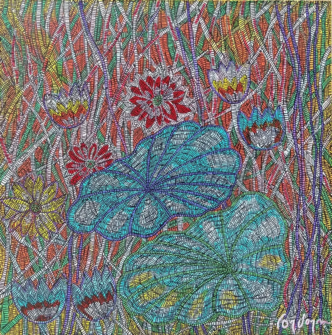 MURAT ÖZDOĞRU — “Nilüfer 10”, 2024 "Nilüfer 10" eseri MURAT ÖZDOĞRU tarafından 2024 yılında 50x50 cm ölçülerinde Tuval üzeri akrilik boya tekniği ile yapılmıştır.