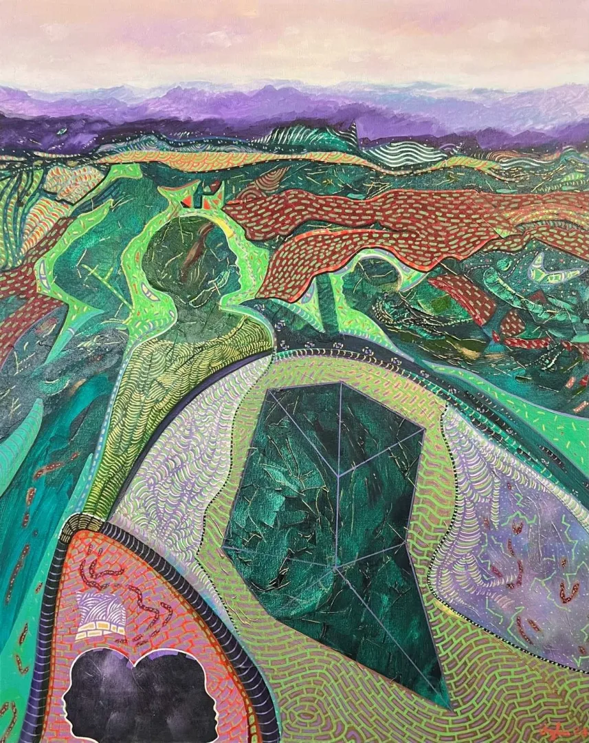 NECMETTİN ÖZLÜ — “Doğadan Notlar”, 2024 "Doğadan Notlar" eseri NECMETTİN ÖZLÜ tarafından 2024 yılında 100x80 cm ölçülerinde Tuval üzeri akrilik boya tekniği ile yapılmıştır.