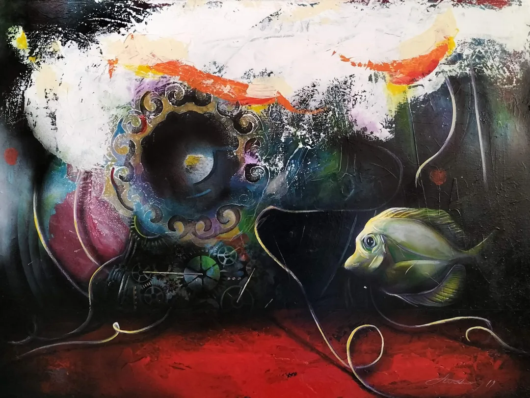 yakınlaştır "İsimsiz" eseri OKAN BOYDAŞ tarafından 60x80 cm ölçülerinde Tuval üzeri akrilik boya tekniği ile yapılmıştır.