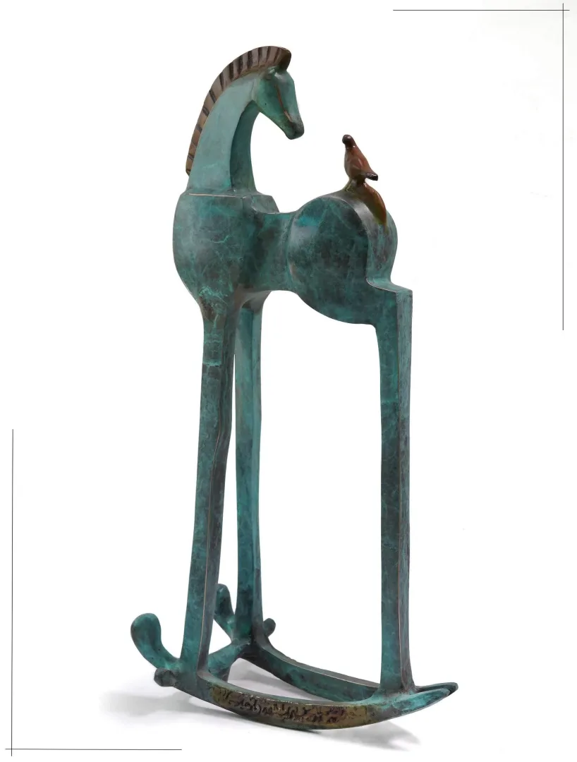 "Horse& Sword" eseri SADEGH ATHAM tarafından 50x26x15 cm ölçülerinde Bronz tekniği ile yapılmıştır.