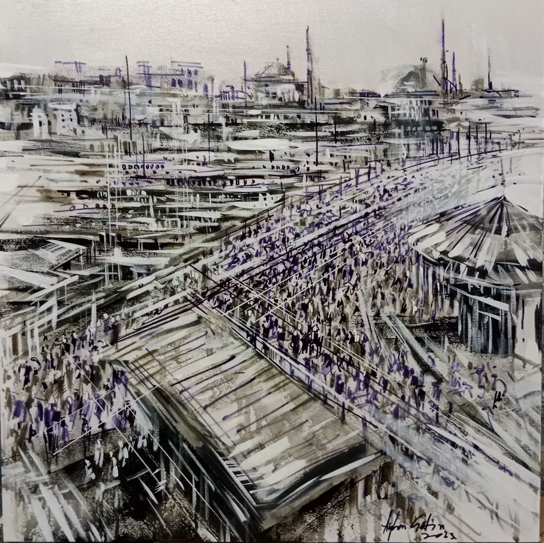 AYHAN ÇETİN — “İsimsiz” "İsimsiz" eseri AYHAN ÇETİN tarafından 60x60 cm ölçülerinde Tuval üzeri akrilik boya tekniği ile yapılmıştır.