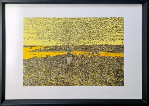 "İsimsiz" eseri DEVRİM ERBİL tarafından 70x100 cm ölçülerinde Serigrafi tekniği ile yapılmıştır.