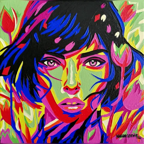 HAKAN ECEVİT — “Festival”, 2024 "Festival" eseri HAKAN ECEVİT tarafından 2024 yılında 25x25 cm ölçülerinde Tuval üzeri akrilik boya tekniği ile yapılmıştır.