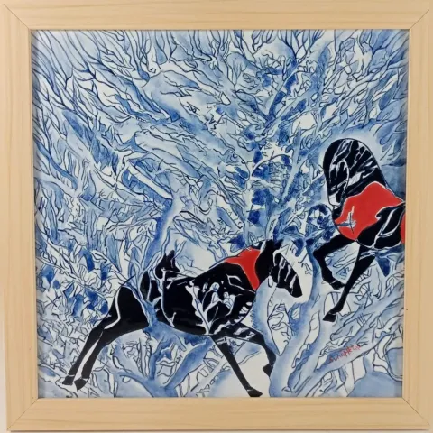 SUNA AKTAŞ — “Çini Atlar Serisi”, 2024 "Çini Atlar Serisi" eseri SUNA AKTAŞ tarafından 2024 yılında 25x25 cm ölçülerinde Seramik tekniği ile yapılmıştır.