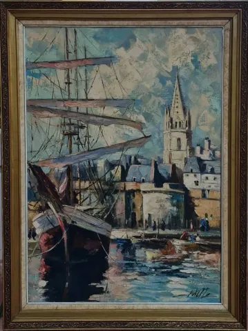 "St Malo Limanı" eseri FRED KLINE tarafından 70x50 cm ölçülerinde Tuval üzeri yağlı boya tekniği ile yapılmıştır.