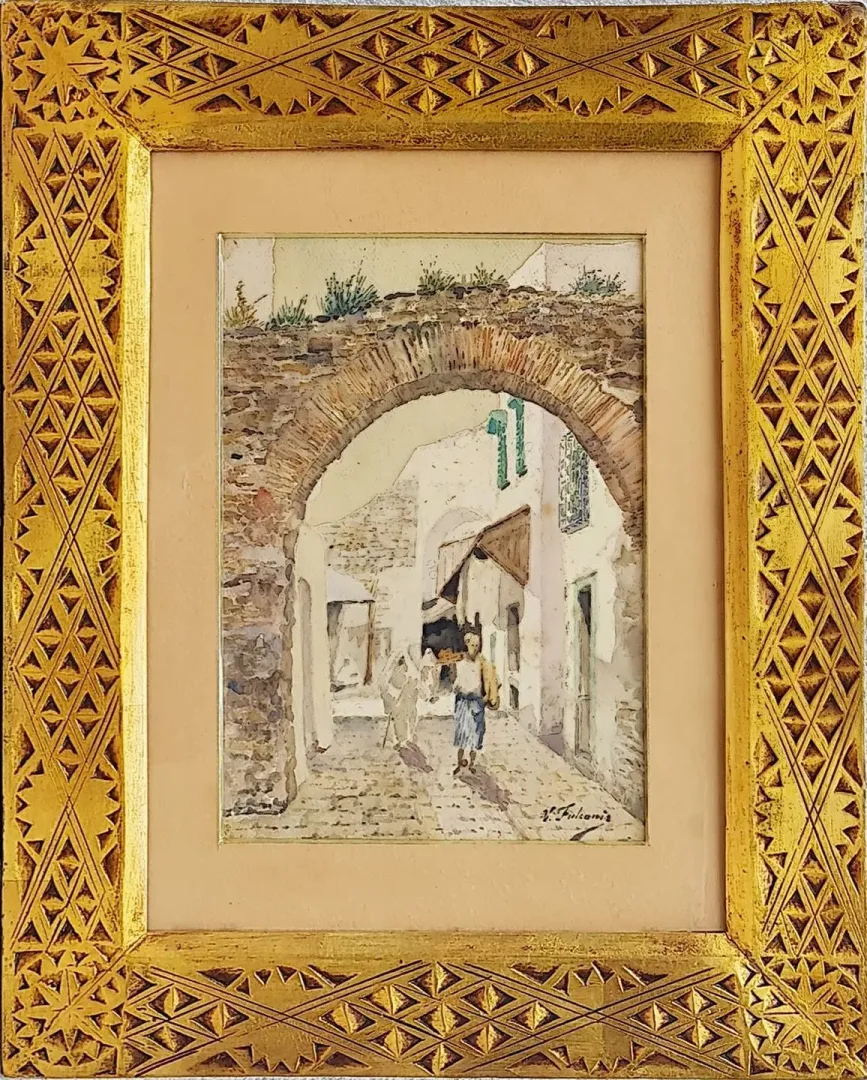 "isimsiz" eseri VICTOR GUILLAUME FULCONIS tarafından 30x21 cm ölçülerinde Kağıt üzeri sulu boya tekniği ile yapılmıştır.