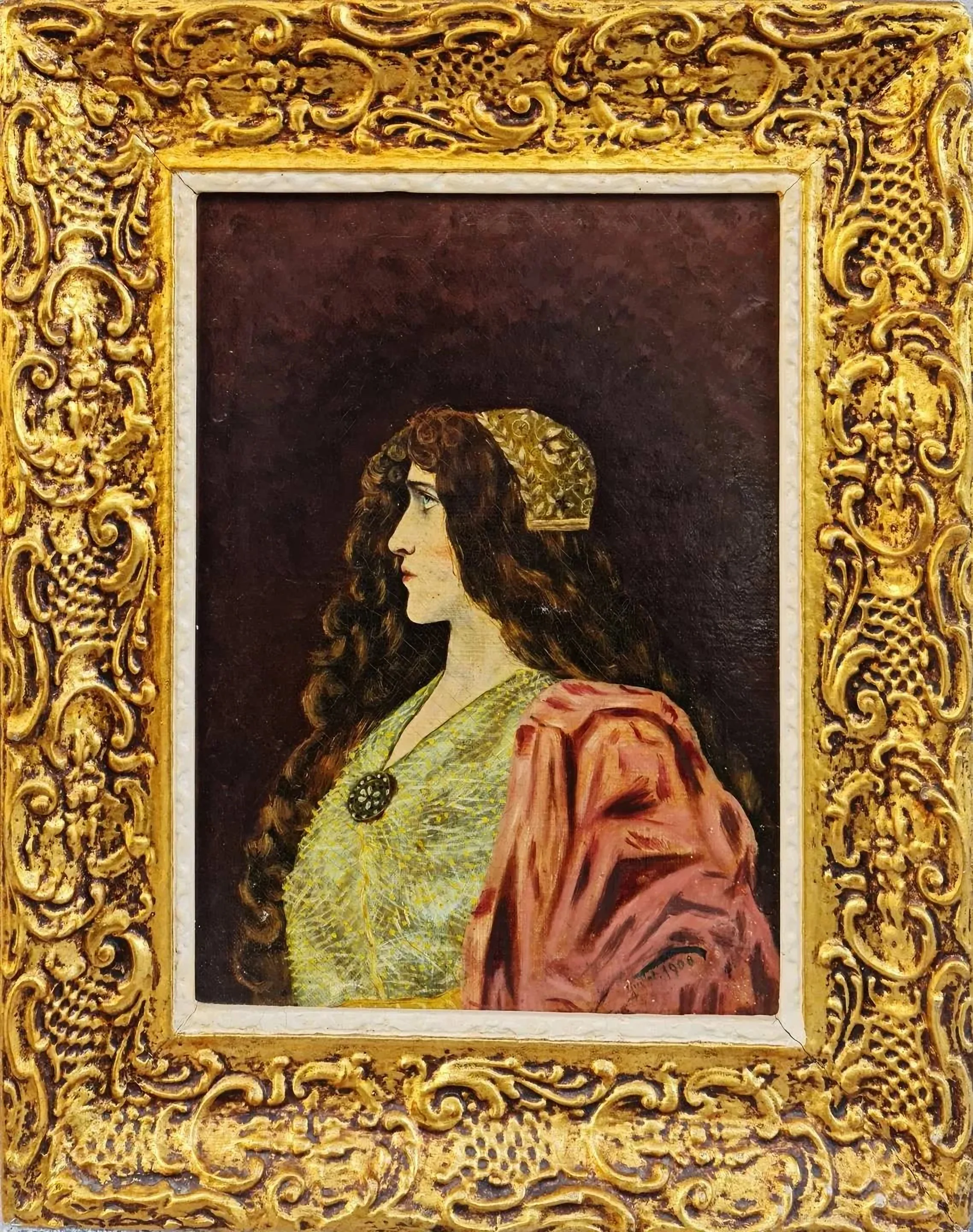 "isimsiz" eseri MARIE CAZIN tarafından 1900 yılında 40x30 cm ölçülerinde Tuval üzeri yağlı boya tekniği ile yapılmıştır.