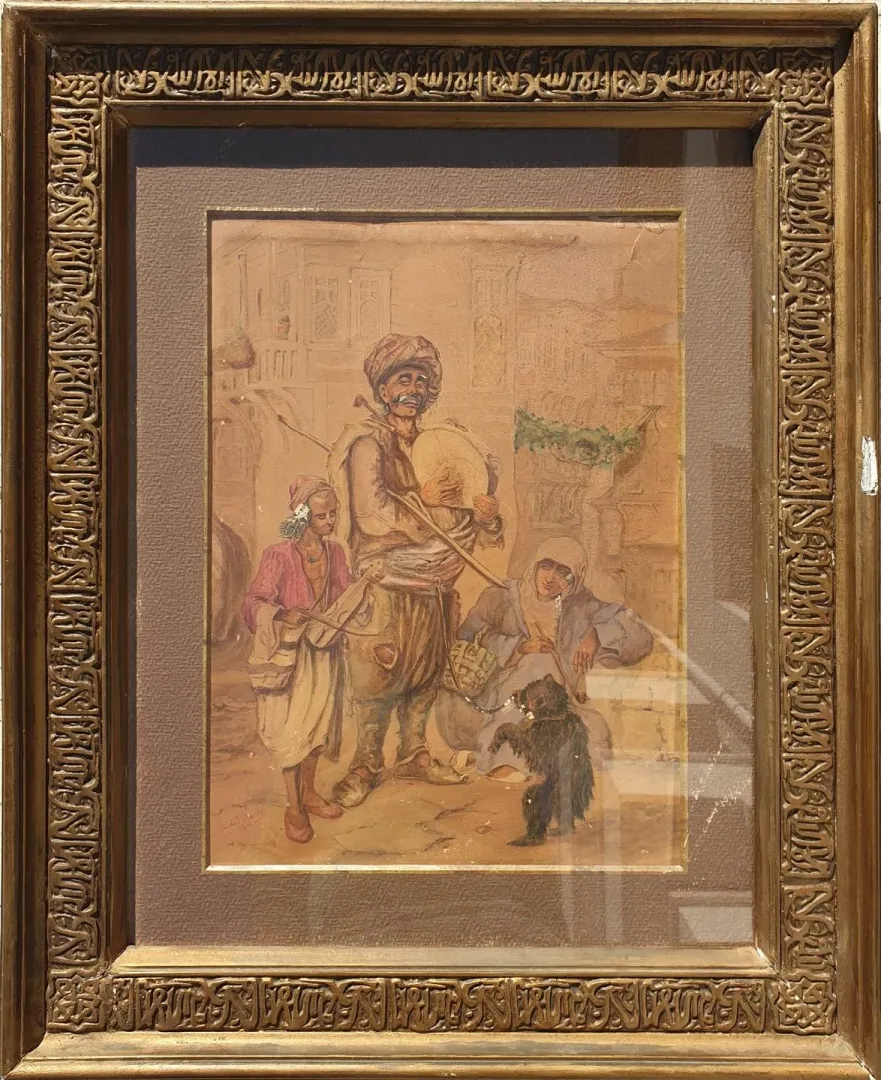 yakınlaştır "Ayı oynatıcısı" eseri C. J. MARTIN tarafından 1861 yılında 34x25 cm ölçülerinde Kağıt üzeri sulu boya tekniği ile yapılmıştır.