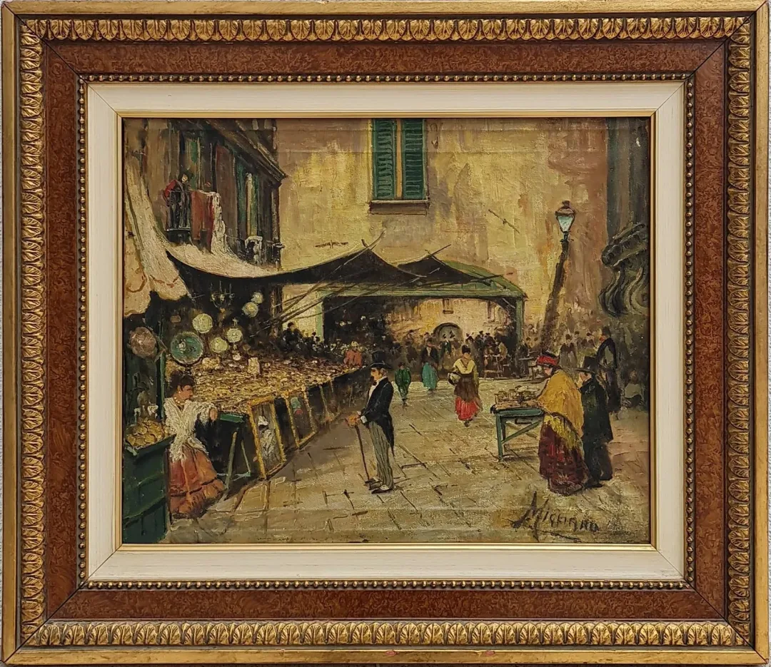 "isimsiz" eseri VİNCENZO MİGLİARO tarafından 1938 yılında 43x49.5 cm ölçülerinde Tuval üzeri yağlı boya tekniği ile yapılmıştır.