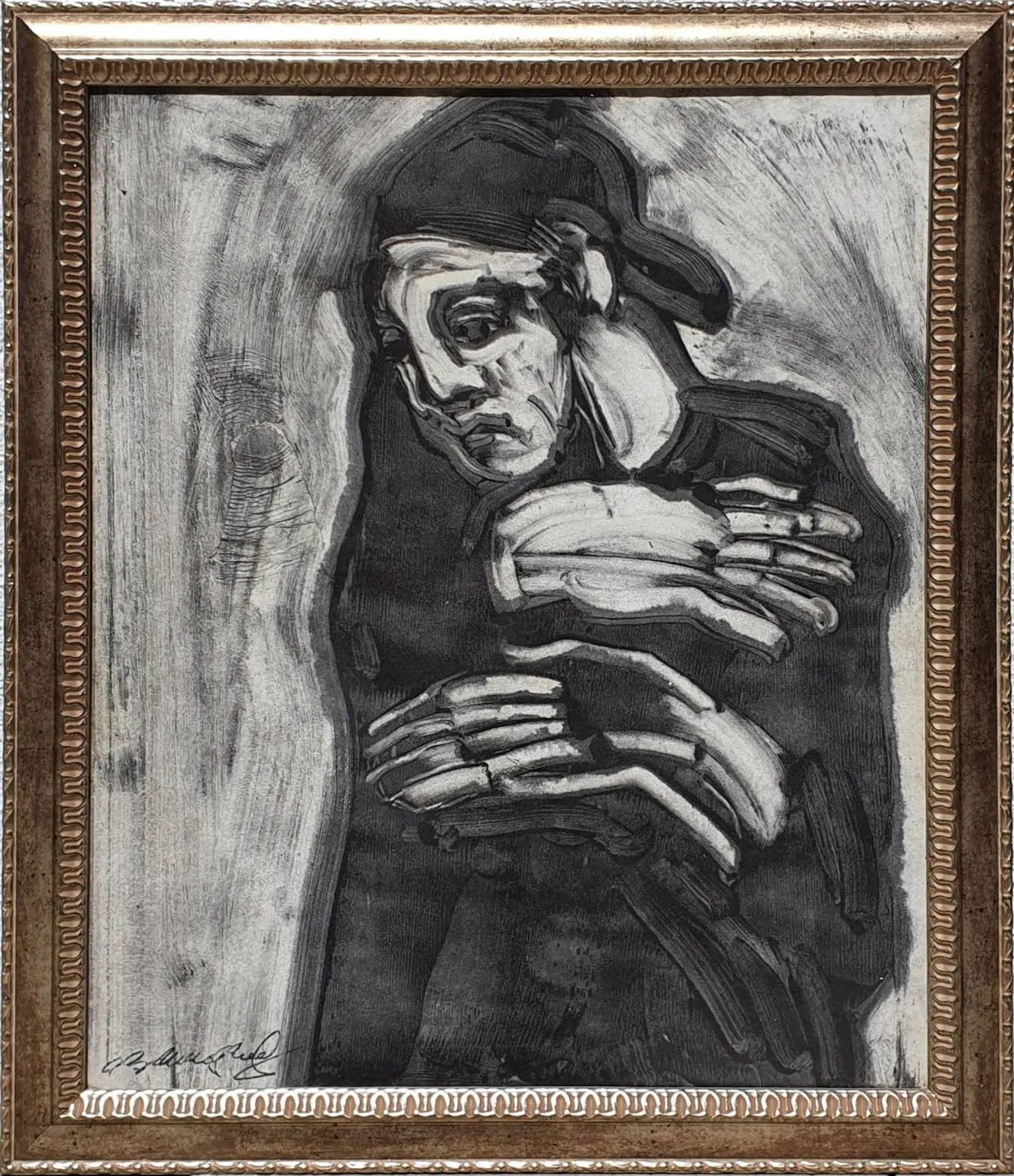 "isimsiz" eseri İMZA OKUNAMADI tarafından 46x39 cm ölçülerinde Kağıt üzeri yağlı boya tekniği ile yapılmıştır.