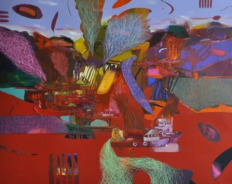 HAKAN ESMER — “isimsiz”, 2014 "isimsiz" eseri HAKAN ESMER tarafından 2014 yılında 160x200 cm ölçülerinde Tuval üzeri yağlı boya tekniği ile yapılmıştır.