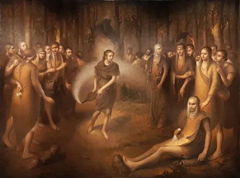SERTAP YEĞİN — “Dilek Ağacı”, 2020 "Dilek Ağacı" eseri SERTAP YEĞİN tarafından 2020 yılında 180x240 cm ölçülerinde Tuval üzeri yağlı boya tekniği ile yapılmıştır.