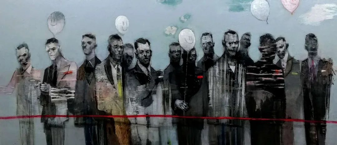Ercan Ayçiçek — isimsiz, 2020, tuval üzerine akrilik boya, 80×180 cm