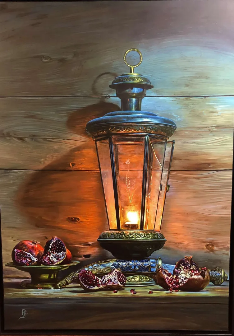 yakınlaştır "Işığın Ruhu" eseri HÜSEYİN FEYZULLAH tarafından 2020 yılında 170x120 cm ölçülerinde Tuval üzeri yağlı boya tekniği ile yapılmıştır.
