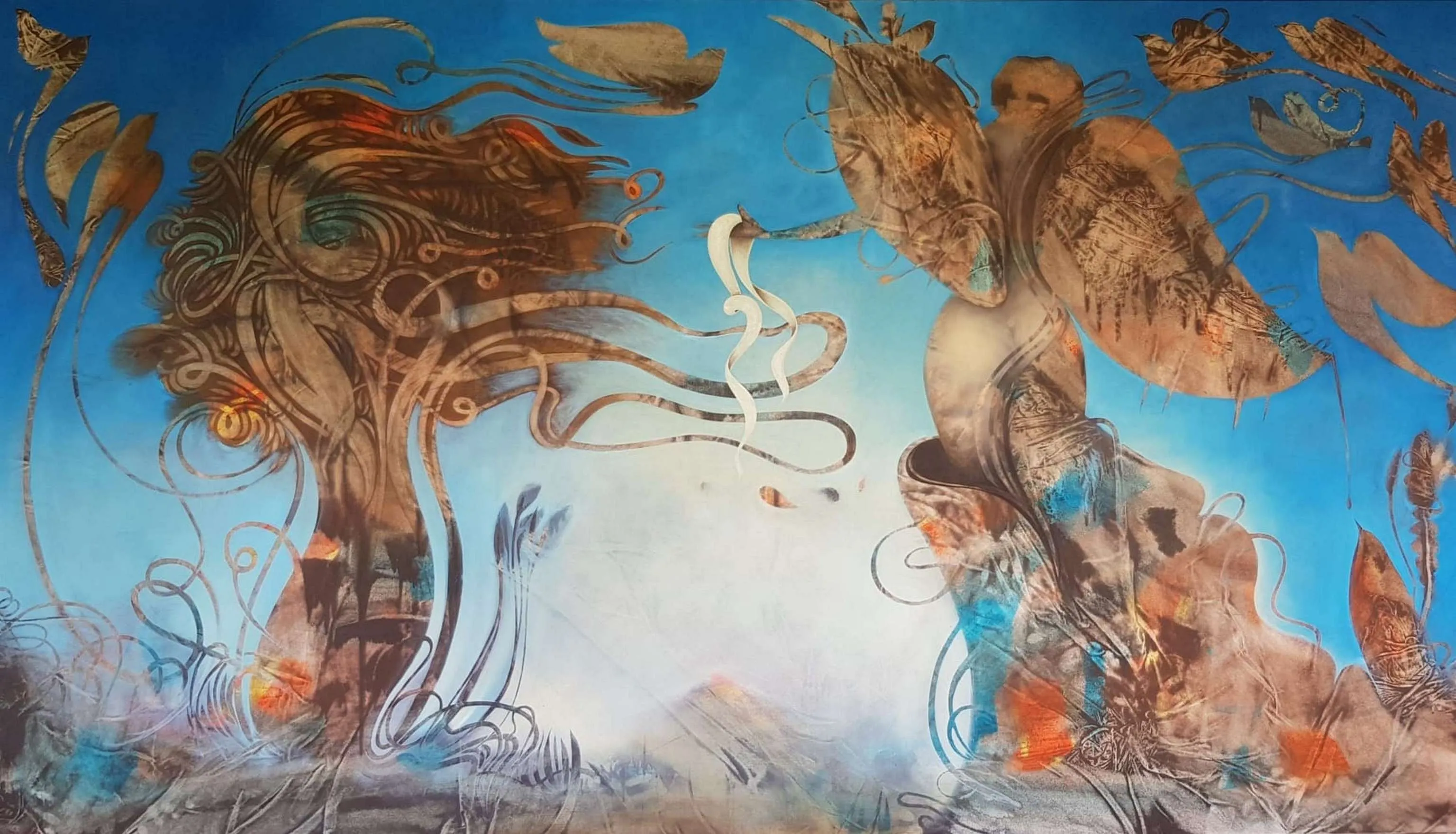 "Gel" eseri ERTUĞRUL ATEŞ tarafından 2023 yılında 135x240 cm ölçülerinde Tuval üzeri yağlı boya tekniği ile yapılmıştır.