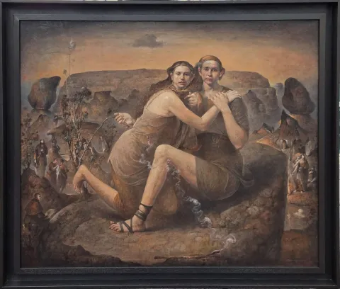 SERTAP YEĞİN — “Yedi Göller”, 2025 "Yedi Göller" eseri SERTAP YEĞİN tarafından 2025 yılında 100x120 cm ölçülerinde Tuval üzeri yağlı boya tekniği ile yapılmıştır.