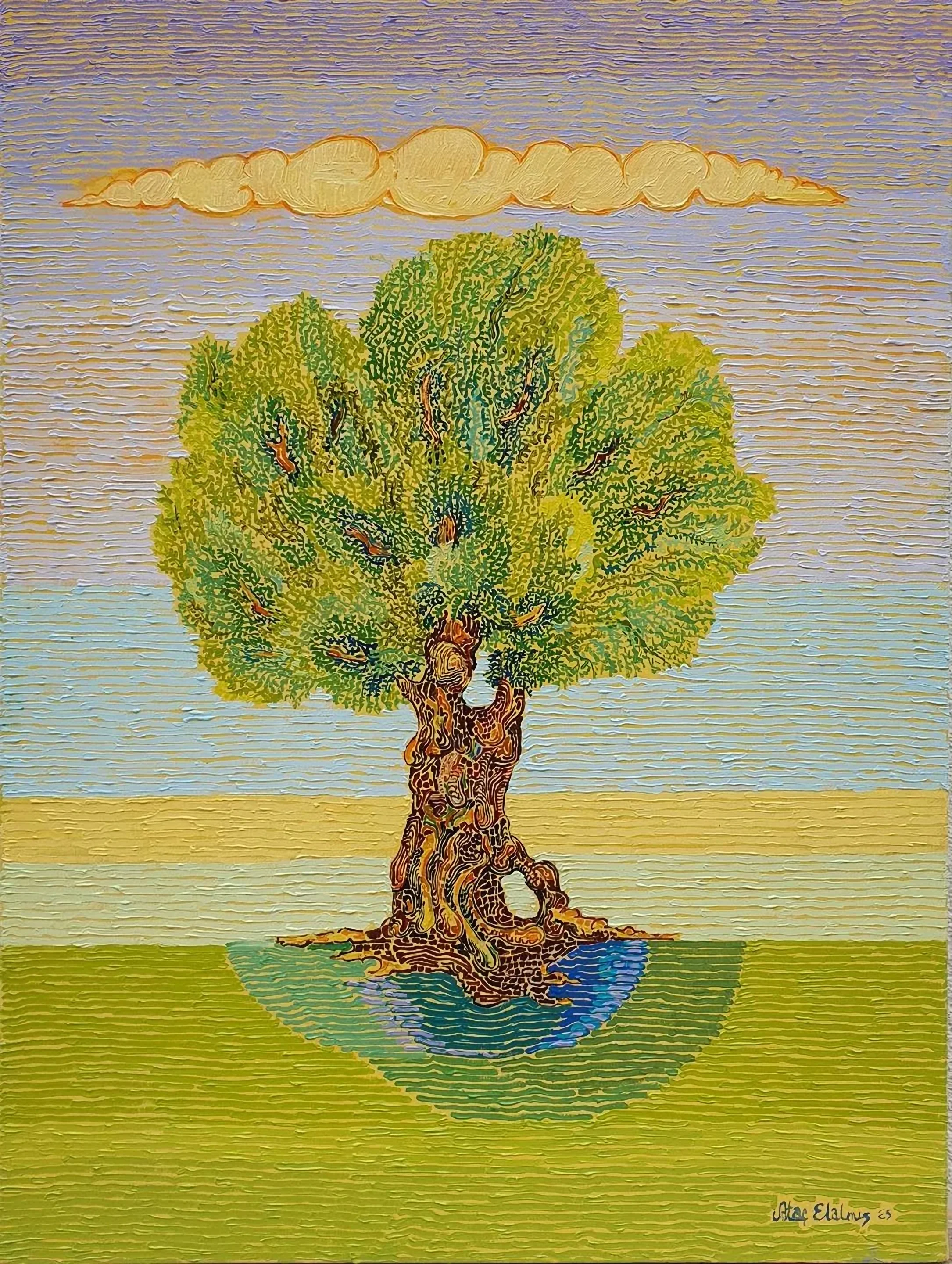 "Zeytin ağacı" eseri ATAÇ ELALMIŞ tarafından 2025 yılında 80x60 cm ölçülerinde Tuval üzeri yağlı boya tekniği ile yapılmıştır.