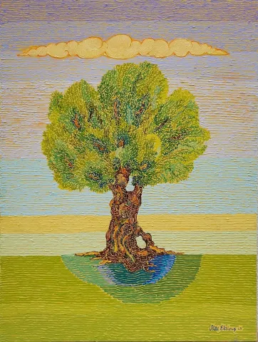 ATAÇ ELALMIŞ — “Zeytin ağacı”, 2025 "Zeytin ağacı" eseri ATAÇ ELALMIŞ tarafından 2025 yılında 80x60 cm ölçülerinde Tuval üzeri yağlı boya tekniği ile yapılmıştır.
