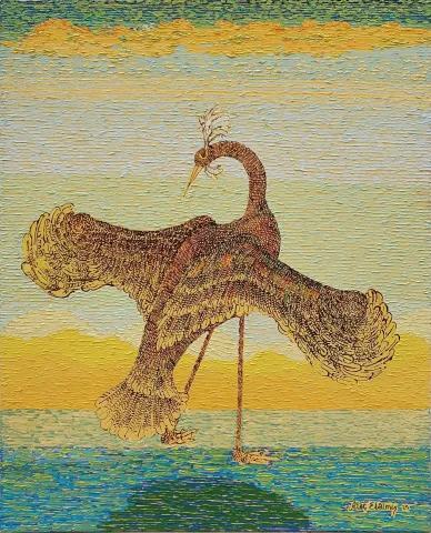 ATAÇ ELALMIŞ — “Turna”, 2025 "Turna" eseri ATAÇ ELALMIŞ tarafından 2025 yılında 80x65 cm ölçülerinde Tuval üzeri yağlı boya tekniği ile yapılmıştır.