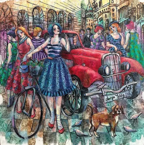"isimsiz" eseri DERYA YILDIZ tarafından 2025 yılında 60x60 cm ölçülerinde Tuval üzeri yağlı boya tekniği ile yapılmıştır.