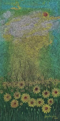 "Ayçiçeği" eseri MURAT ÖZDOĞRU tarafından 2024 yılında 130x65 cm ölçülerinde Tuval üzeri akrilik boya tekniği ile yapılmıştır.