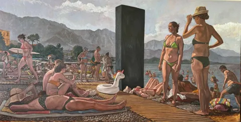 TANJU YAĞAN — “isimsiz”, 2025 "isimsiz" eseri TANJU YAĞAN tarafından 2025 yılında 90x175 cm ölçülerinde Tuval üzeri yağlı boya tekniği ile yapılmıştır.