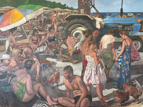 TANJU YAĞAN — “isimsiz”, 2025 "isimsiz" eseri TANJU YAĞAN tarafından 2025 yılında 130x175 cm ölçülerinde Tuval üzeri yağlı boya tekniği ile yapılmıştır.