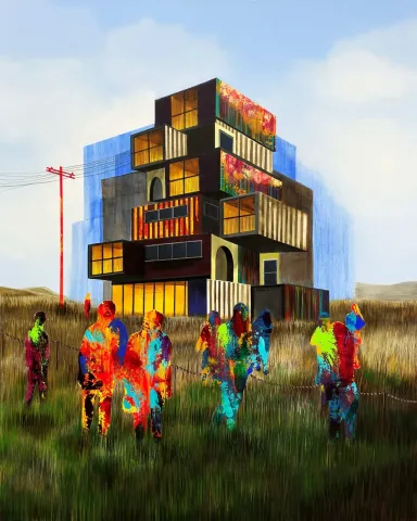 ARDA SELİM — “Yüzeyler arası serisi”, 2025 "Yüzeyler arası serisi" eseri ARDA SELİM tarafından 2025 yılında 100x80 cm ölçülerinde Tuval üzeri akrilik boya tekniği ile yapılmıştır.