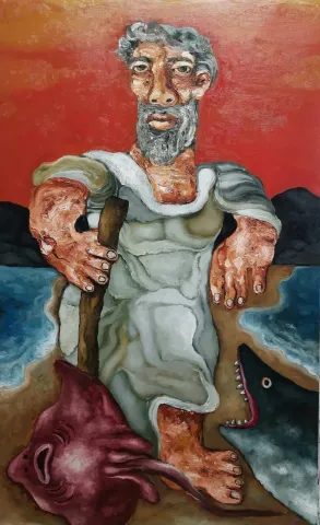 MURAT TOLGA — “İsimsiz”, 2025 "İsimsiz" eseri MURAT TOLGA tarafından 2025 yılında 130x80 cm ölçülerinde Tuval üzeri yağlı boya tekniği ile yapılmıştır.