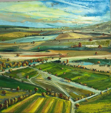 TOLGA BOZTOPRAK — “Görünüler 2”, 2024 "Görünüler 2" eseri TOLGA BOZTOPRAK tarafından 2024 yılında 60x60 cm ölçülerinde Tuval üzeri yağlı boya tekniği ile yapılmıştır.