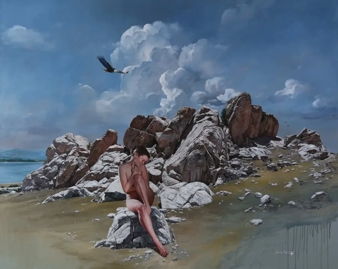 "Kayaların Kızı" eseri HASAN SAYGIN tarafından 130x162 cm ölçülerinde Tuval üzeri yağlı boya tekniği ile yapılmıştır.