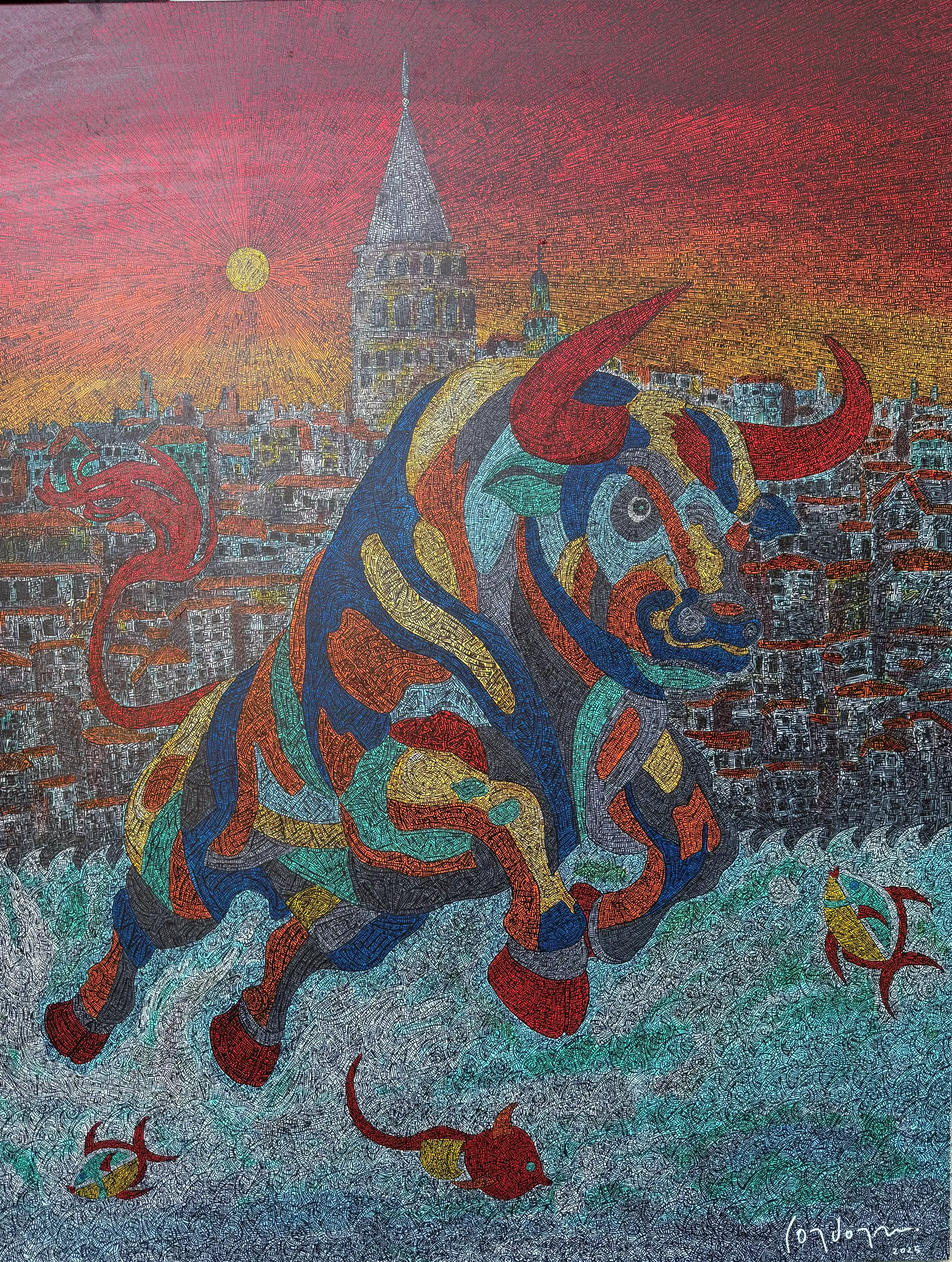 "Milli irade-II" eseri MURAT ÖZDOĞRU tarafından 2025 yılında 150x120 cm ölçülerinde Tuval üzeri akrilik boya tekniği ile yapılmıştır.
