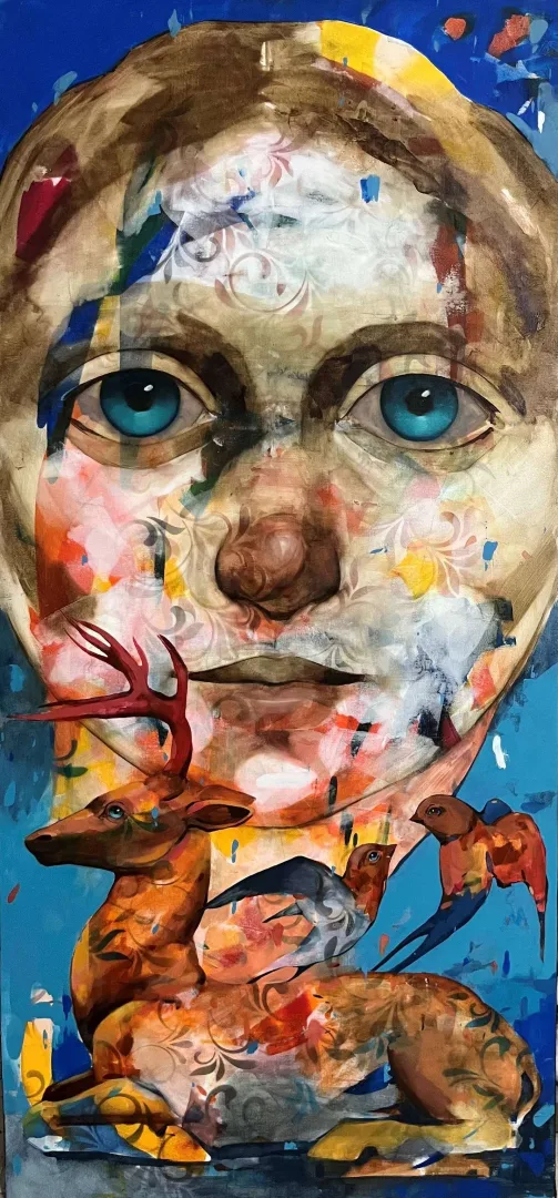SEMA ÖCAL — “Untitled”, 2025 "İsimsiz" eseri SEMA ÖCAL tarafından 2025 yılında 150x70 cm ölçülerinde Tuval üzeri yağlı boya tekniği ile yapılmıştır.