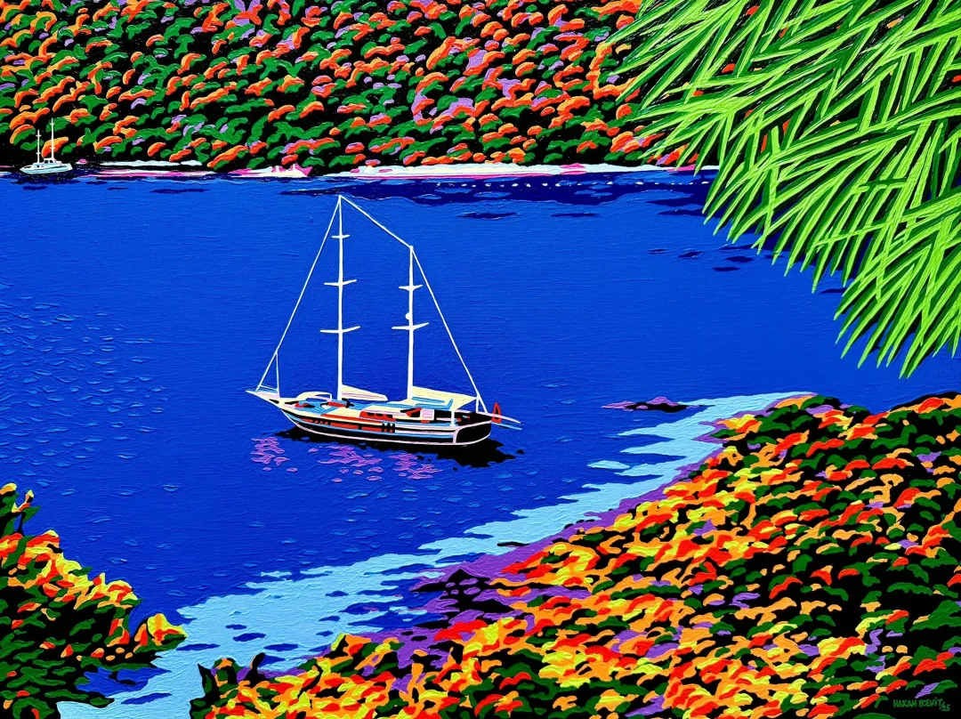 yakınlaştır "K3 Kekova" eseri HAKAN ECEVİT tarafından 2025 yılında 60x80 cm ölçülerinde Tuval üzeri akrilik boya tekniği ile yapılmıştır.