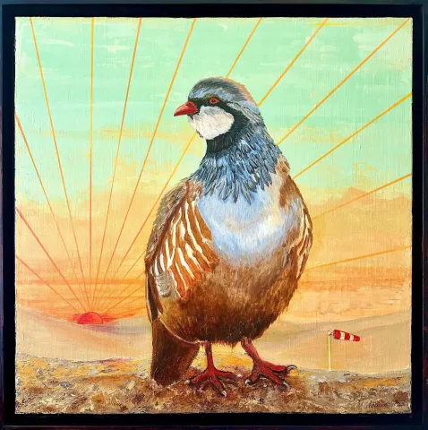 "Gün doğumu" eseri MEHMET YILDIRIM DABAKOĞLU tarafından 2025 yılında 60x60 cm ölçülerinde Tuval üzeri akrilik boya tekniği ile yapılmıştır.