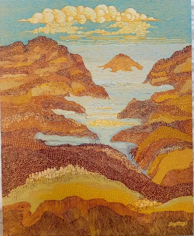 ATAÇ ELALMIŞ — “Peyzaj”, 2025 "Peyzaj" eseri ATAÇ ELALMIŞ tarafından 2025 yılında 100x80 cm ölçülerinde Tuval üzeri yağlı boya tekniği ile yapılmıştır.