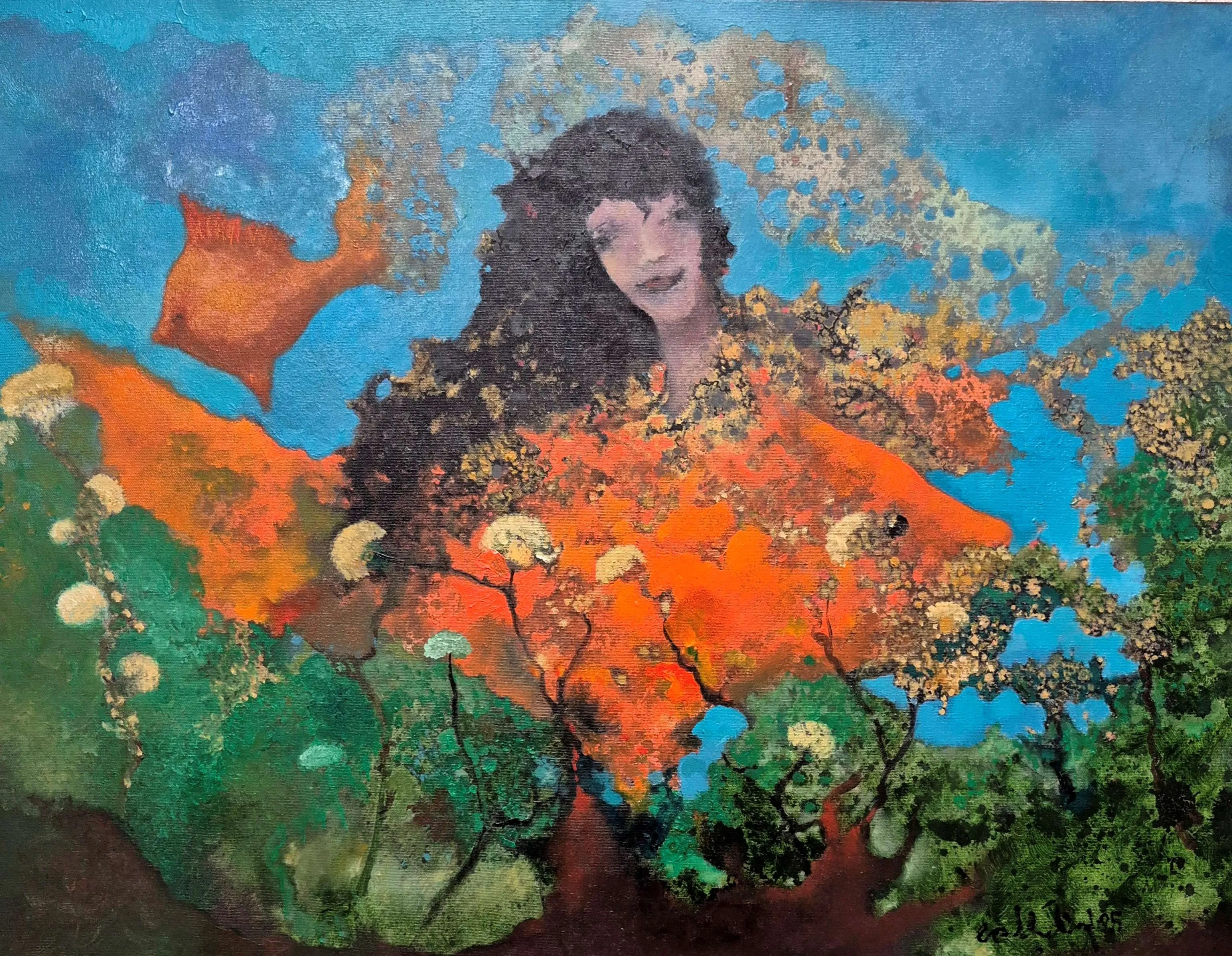 "Lavinia" eseri EROL PELİOĞLU tarafından 2025 yılında 60x80 cm ölçülerinde Tuval üzeri yağlı boya tekniği ile yapılmıştır.