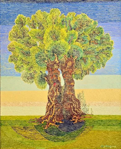 ATAÇ ELALMIŞ — “Zeytin Ağacı”, 2025 "Zeytin Ağacı" eseri ATAÇ ELALMIŞ tarafından 2025 yılında 100x80 cm ölçülerinde Tuval üzeri yağlı boya tekniği ile yapılmıştır.