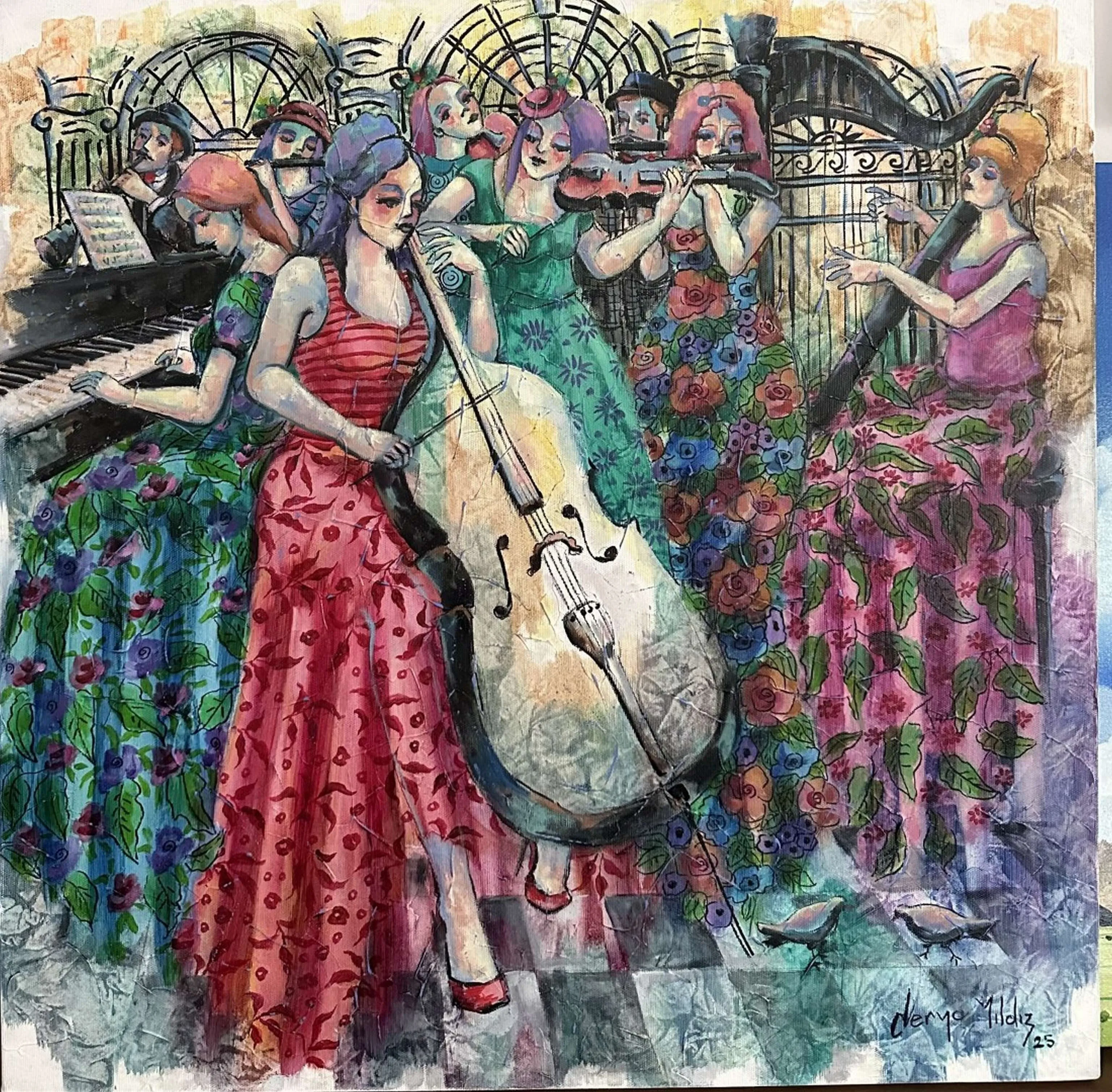"İsimsiz" eseri DERYA YILDIZ tarafından 2025 yılında 60x60 cm ölçülerinde Tuval üzeri yağlı boya tekniği ile yapılmıştır.