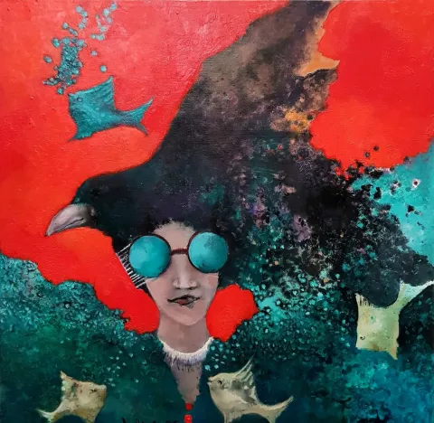 EROL PELİOĞLU — “İsimsiz”, 2025 "İsimsiz" eseri EROL PELİOĞLU tarafından 2025 yılında 60x60 cm ölçülerinde Tuval üzeri yağlı boya tekniği ile yapılmıştır.