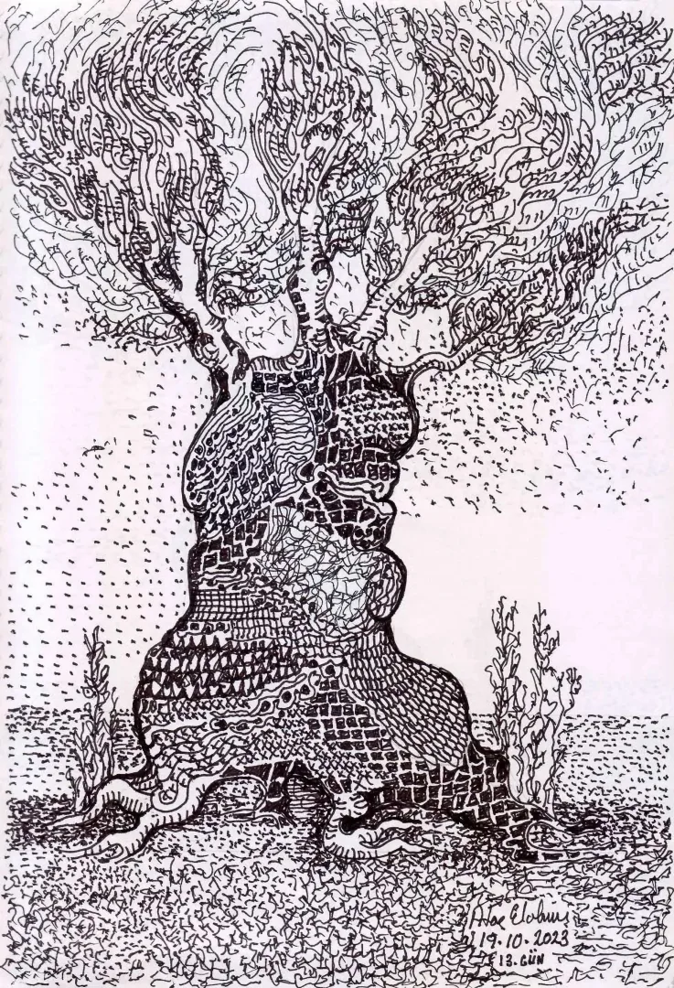 yakınlaştır "Barış günlüğü" eseri ATAÇ ELALMIŞ tarafından 2023 yılında 30x20 cm ölçülerinde Kağıt üzeri desen tekniği ile yapılmıştır.