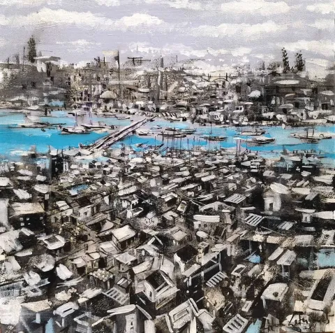 "Kar" eseri AYHAN ÇETİN tarafından 2025 yılında 40x40 cm ölçülerinde Tuval üzeri akrilik boya tekniği ile yapılmıştır.