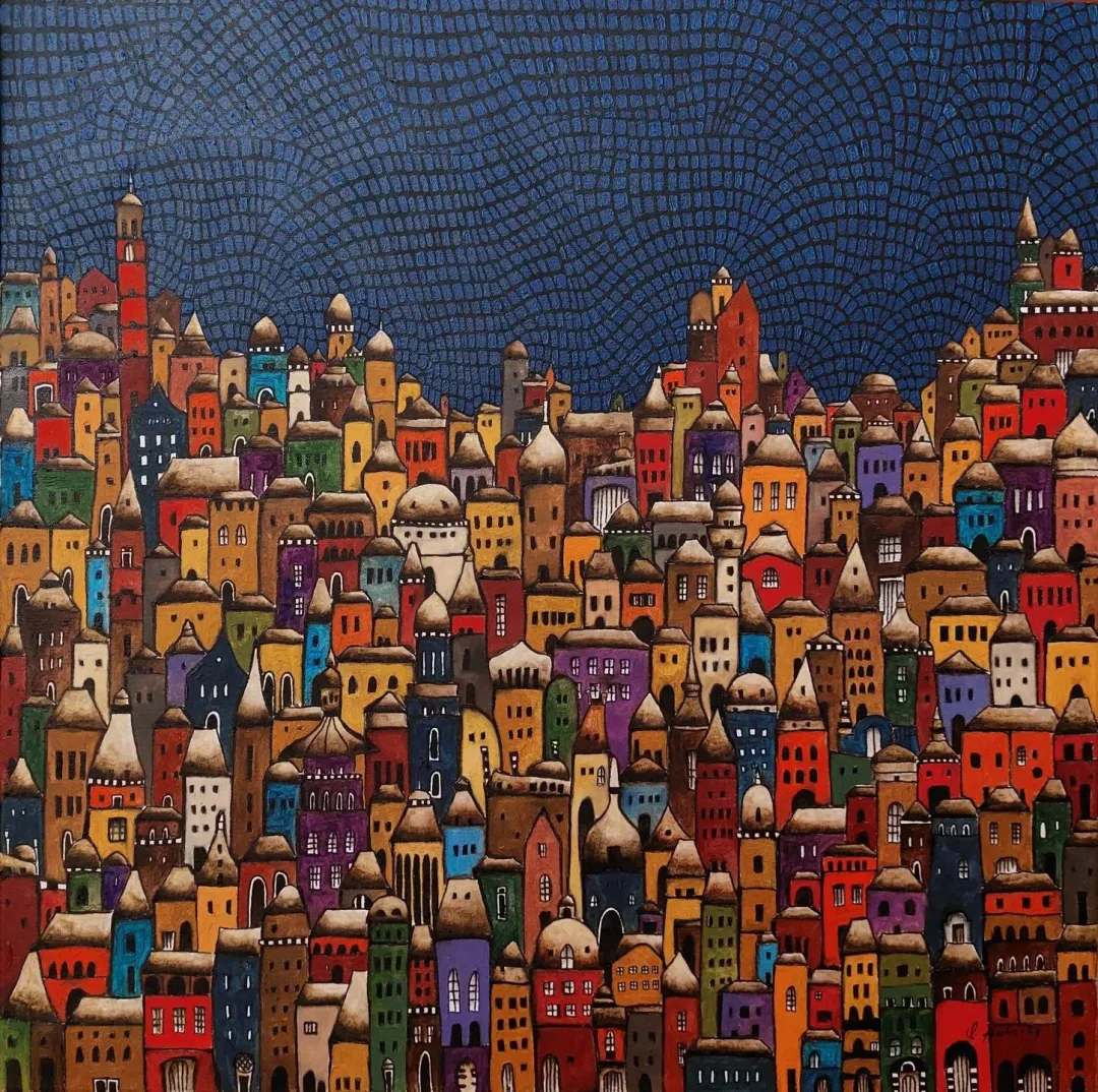 yakınlaştır "Bir gece yarısı" eseri BİNNUR YÜCEBAŞ RUOCCO tarafından 2024 yılında 60x60 cm ölçülerinde Tuval üzeri yağlı boya tekniği ile yapılmıştır.