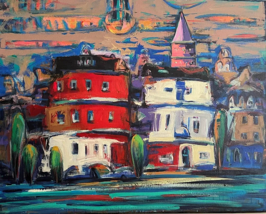 yakınlaştır "Güzellik sembolü Galata" eseri EBULFEZ FERECOĞLU tarafından 2024 yılında 80x100 cm ölçülerinde Tuval üzeri akrilik boya tekniği ile yapılmıştır.