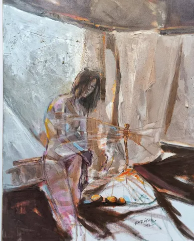 SONER GÖKSAY — “Sembolik uyum”, 2012 "Sembolik uyum" eseri SONER GÖKSAY tarafından 2012 yılında 75x60 cm ölçülerinde Tuval üzeri yağlı boya tekniği ile yapılmıştır.