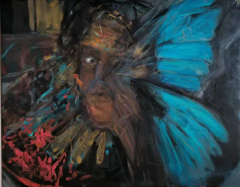 SONER GÖKSAY — “Metamorfoz”, 2020 "Metamorfoz" eseri SONER GÖKSAY tarafından 2020 yılında 60x75 cm ölçülerinde Tuval üzeri yağlı boya tekniği ile yapılmıştır.