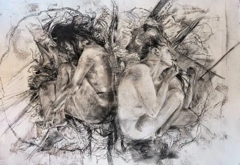 SONER GÖKSAY — “Ying Yang”, 2024 "Ying Yang" eseri SONER GÖKSAY tarafından 2024 yılında 70x100 cm ölçülerinde Tuval üzeri yağlı boya tekniği ile yapılmıştır.