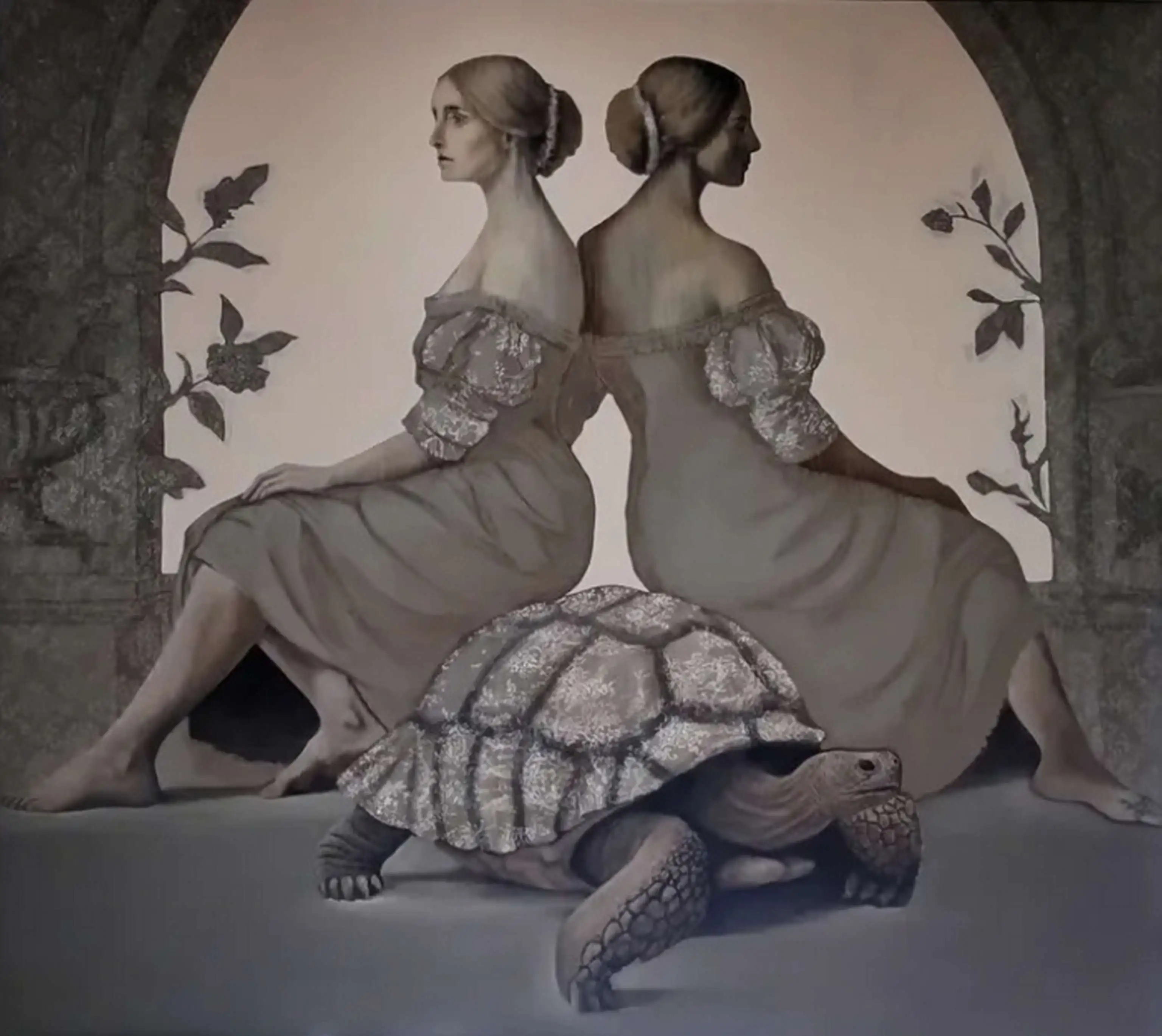 "The weight of it all" eseri ESRA YILDIRIM tarafından 2025 yılında 90x100 cm ölçülerinde Tuval üzeri yağlı boya tekniği ile yapılmıştır.