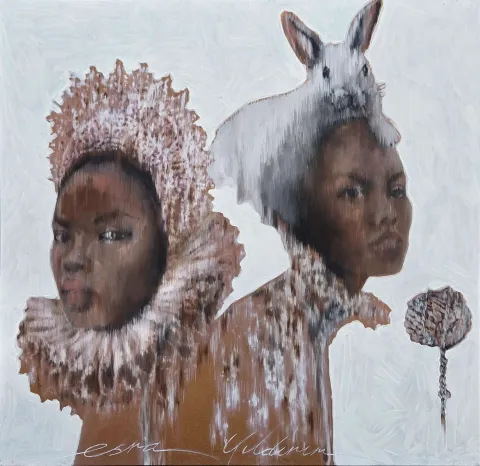 ESRA YILDIRIM — “The world is a hell for sensitive hearts”, 2024 "The world is a hell for sensitive hearts" eseri ESRA YILDIRIM tarafından 2024 yılında 80x80 cm ölçülerinde Tuval üzeri yağlı boya tekniği ile yapılmıştır.